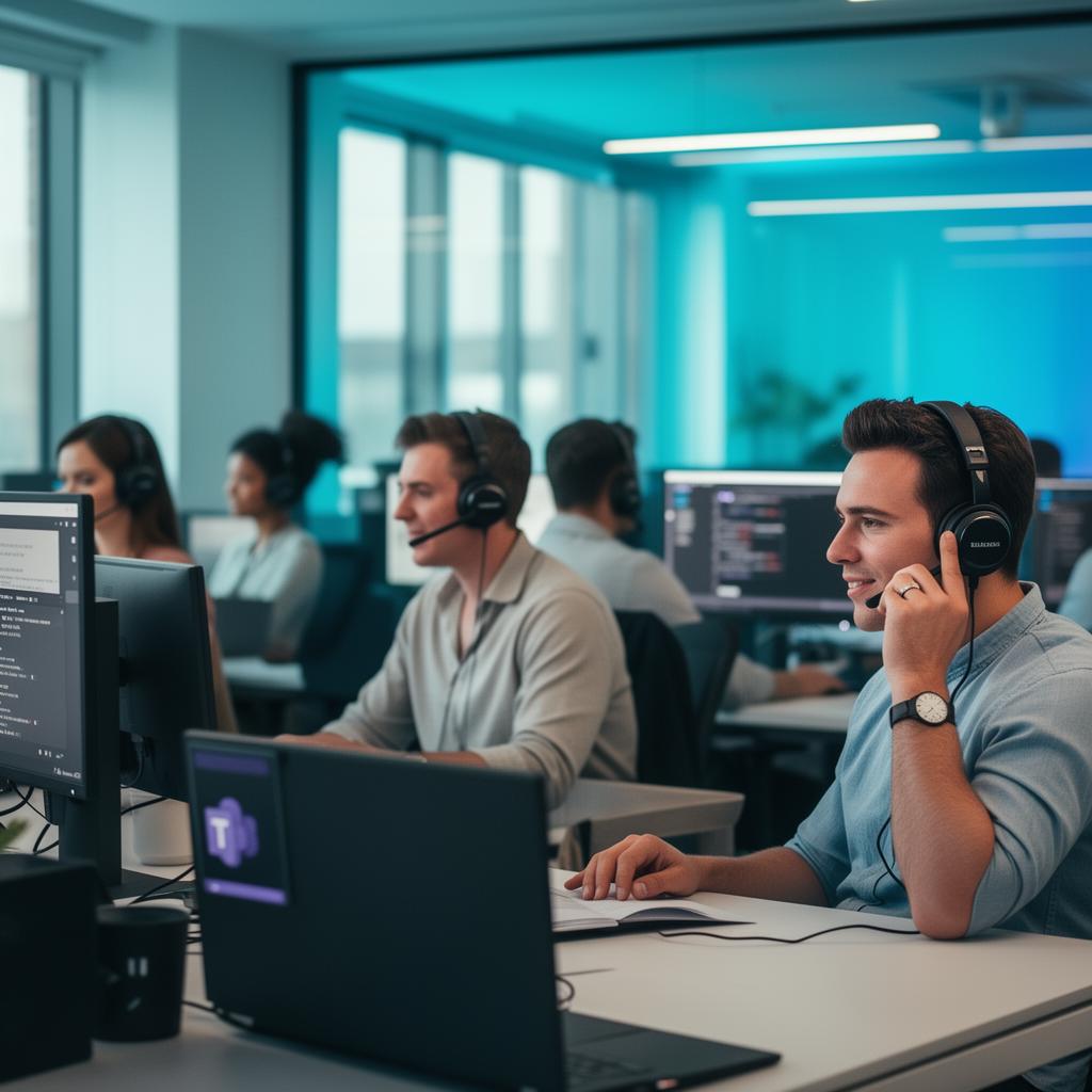 A hybrid UK customer experience team handling calls and messages on a unified cloud communications platform