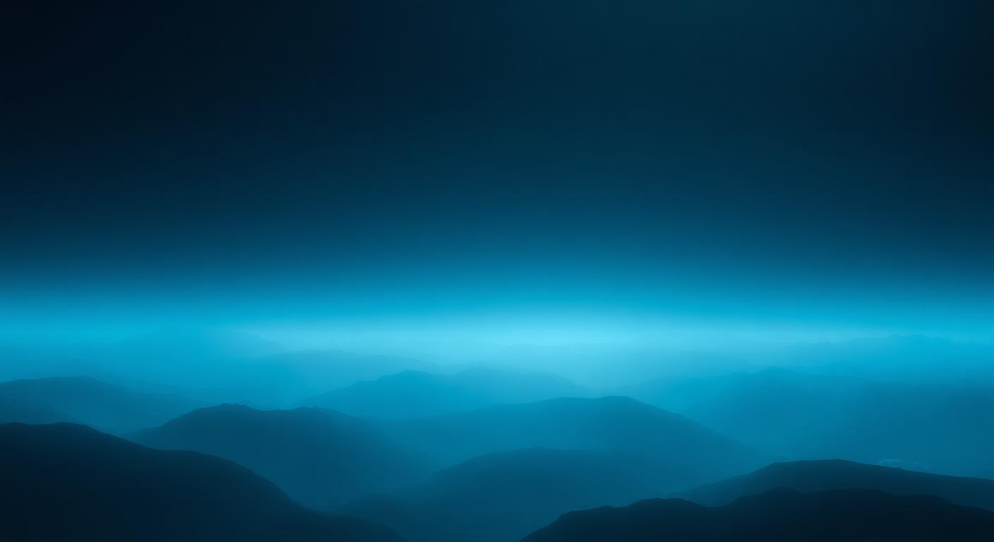 Layered translucent planes receding into a deep navy field
