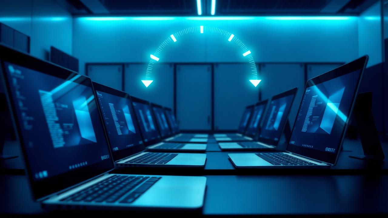 Windows 11 desktop being deployed during a business migration project